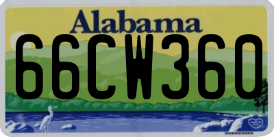 AL license plate 66CW360