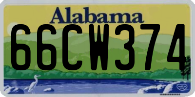 AL license plate 66CW374