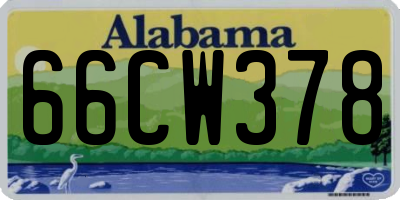 AL license plate 66CW378