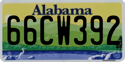 AL license plate 66CW392