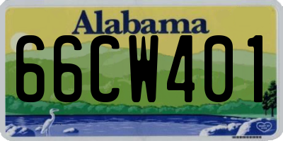 AL license plate 66CW401