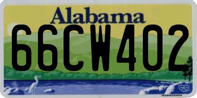 AL license plate 66CW402