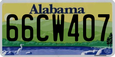 AL license plate 66CW407