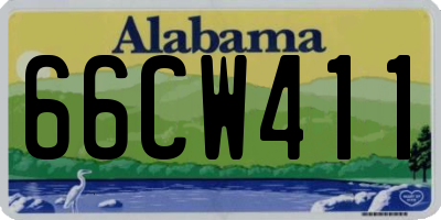 AL license plate 66CW411