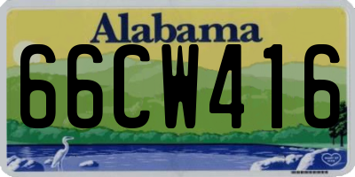 AL license plate 66CW416