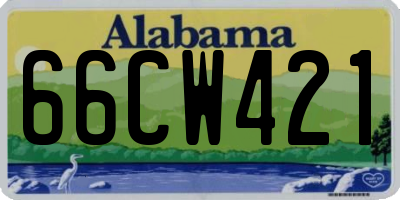 AL license plate 66CW421