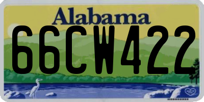 AL license plate 66CW422