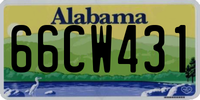 AL license plate 66CW431