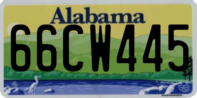 AL license plate 66CW445