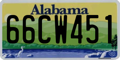 AL license plate 66CW451