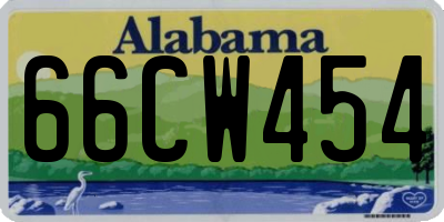 AL license plate 66CW454
