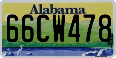 AL license plate 66CW478