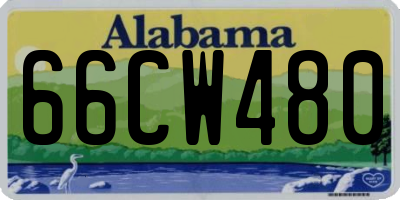 AL license plate 66CW480