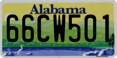 AL license plate 66CW501