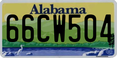 AL license plate 66CW504