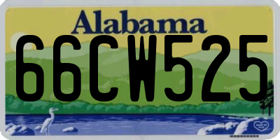 AL license plate 66CW525