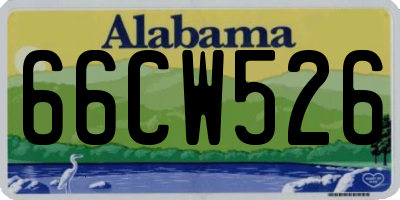 AL license plate 66CW526