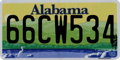 AL license plate 66CW534
