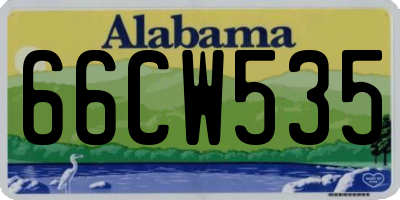 AL license plate 66CW535