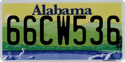 AL license plate 66CW536