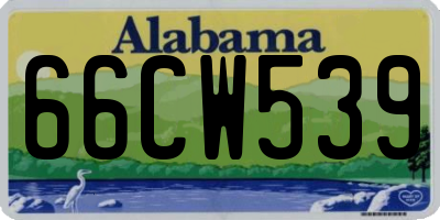 AL license plate 66CW539