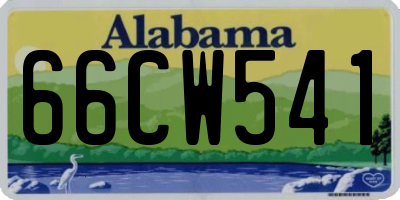 AL license plate 66CW541