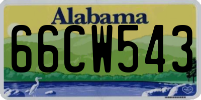 AL license plate 66CW543