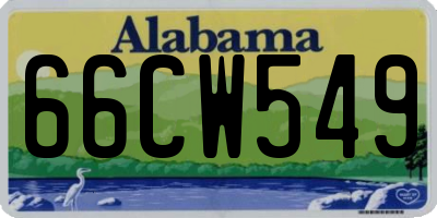 AL license plate 66CW549