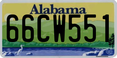 AL license plate 66CW551