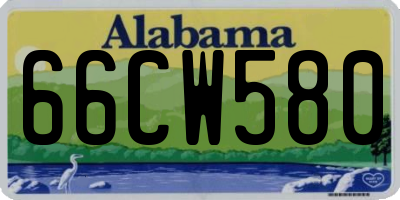 AL license plate 66CW580