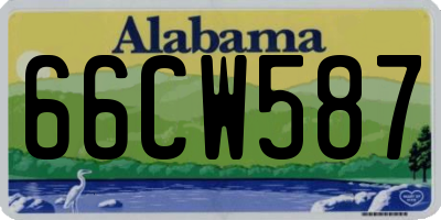 AL license plate 66CW587