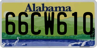 AL license plate 66CW610