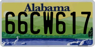 AL license plate 66CW617