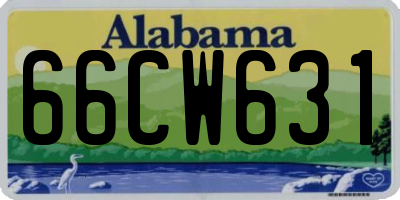 AL license plate 66CW631