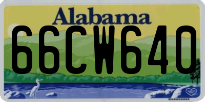 AL license plate 66CW640