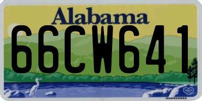 AL license plate 66CW641