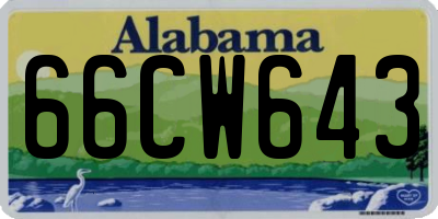AL license plate 66CW643