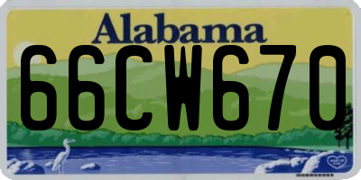 AL license plate 66CW670