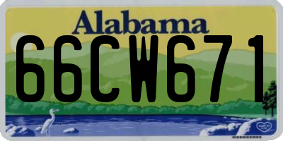AL license plate 66CW671