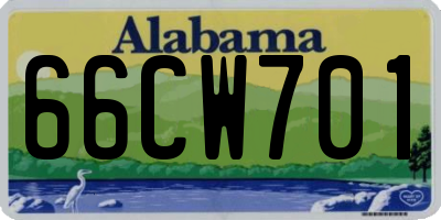 AL license plate 66CW701