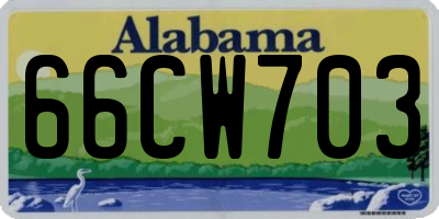 AL license plate 66CW703