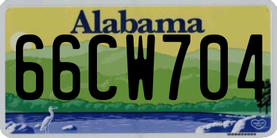 AL license plate 66CW704