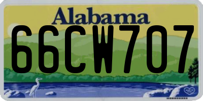AL license plate 66CW707