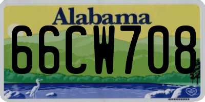 AL license plate 66CW708