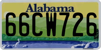 AL license plate 66CW726