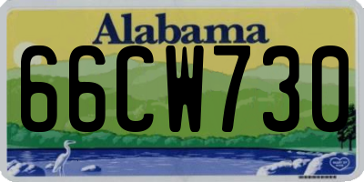 AL license plate 66CW730