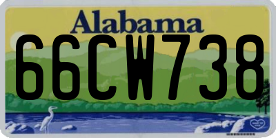AL license plate 66CW738