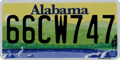 AL license plate 66CW747