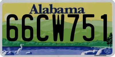 AL license plate 66CW751