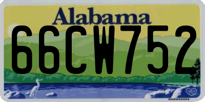 AL license plate 66CW752